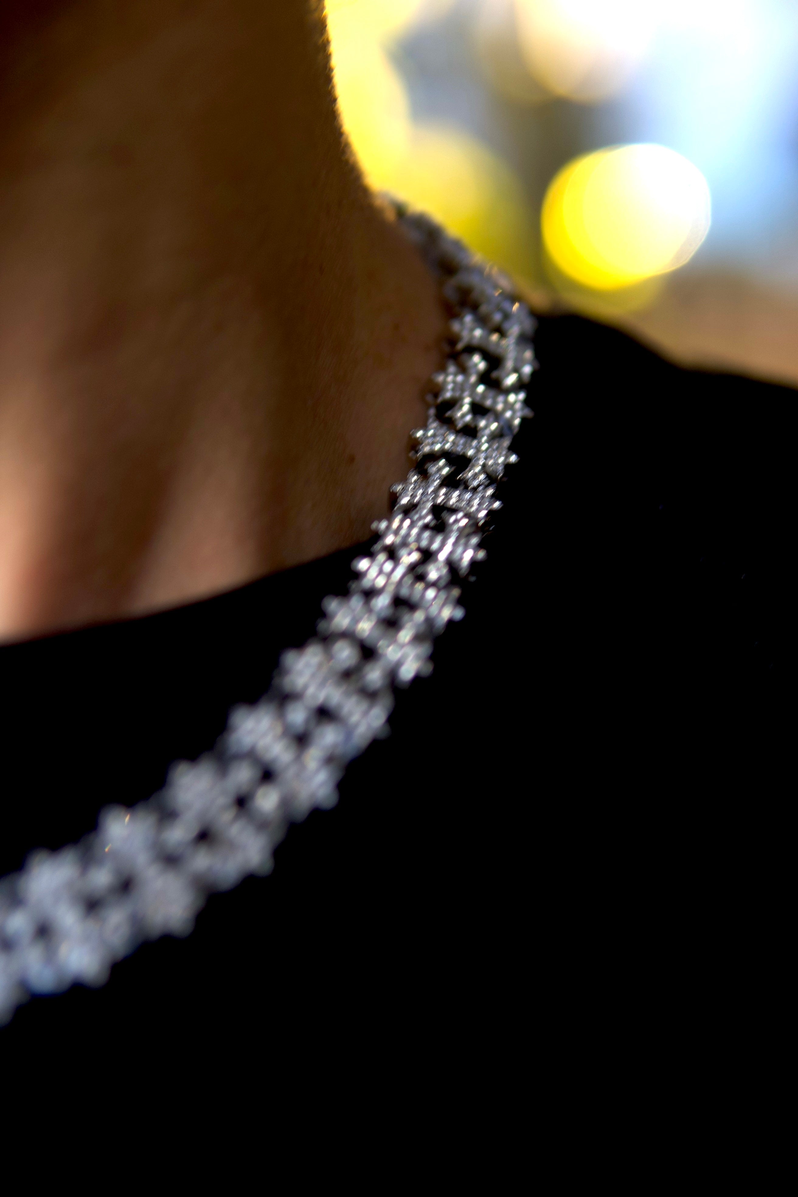 GlassHouse™ ICED SILVER CROSS CHAIN