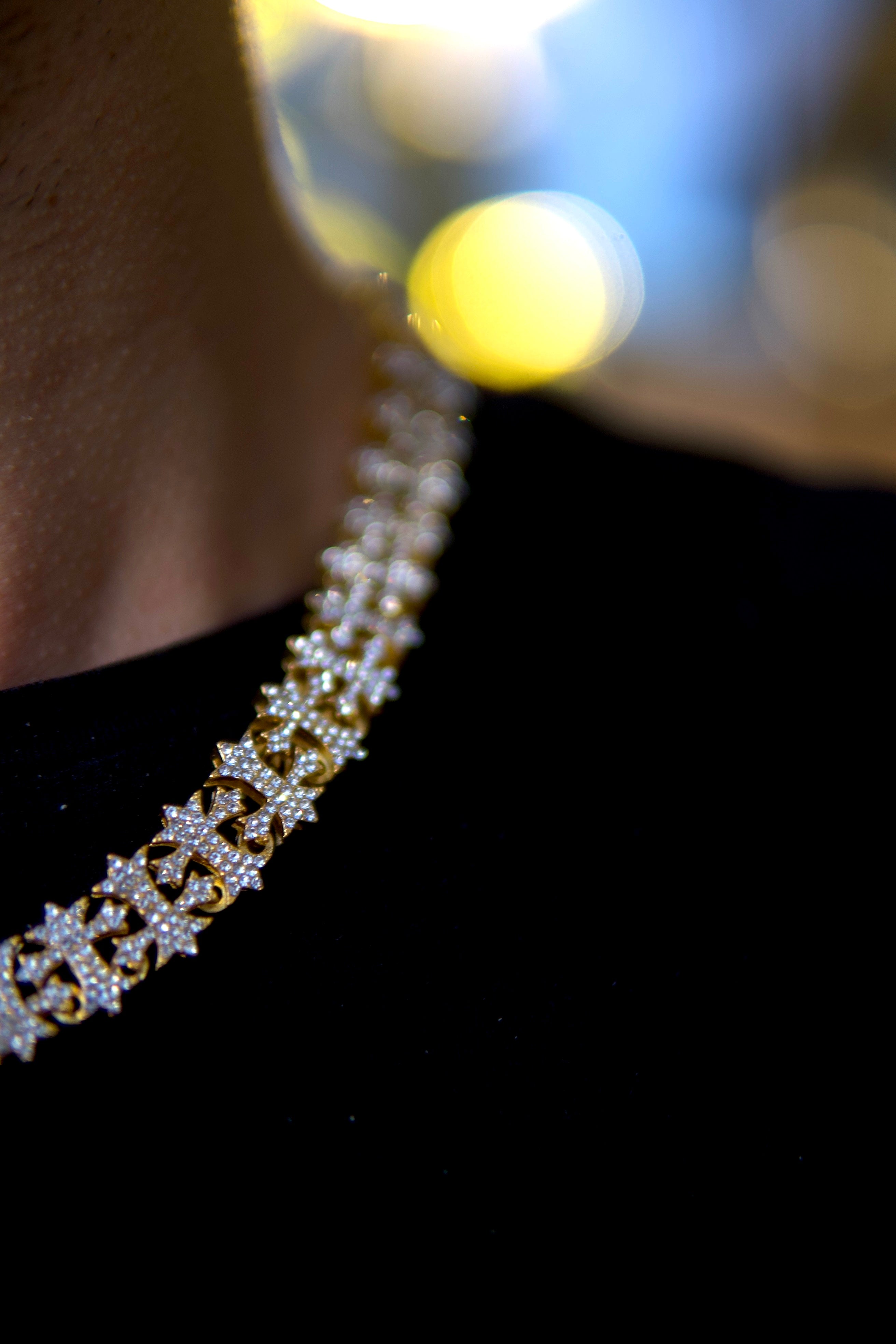 GlassHouse™ ICED GOLD CROSS CHAIN