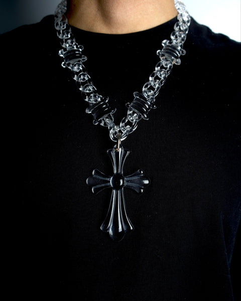 CLEAR CROSS CHAIN SET